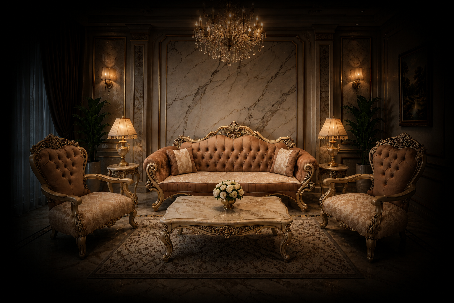 Luxury Sofa Set by Crown Crafter | Classic Living Room Furniture | Saharanpur Furniture