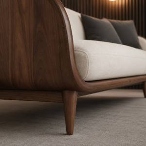Elegant Solid Wood Living Room Sofa Set