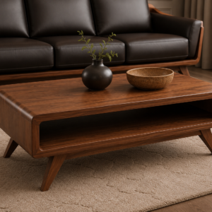 Modern Walnut Wooden Sofa Set