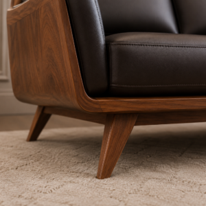 Modern Walnut Wooden Sofa Set