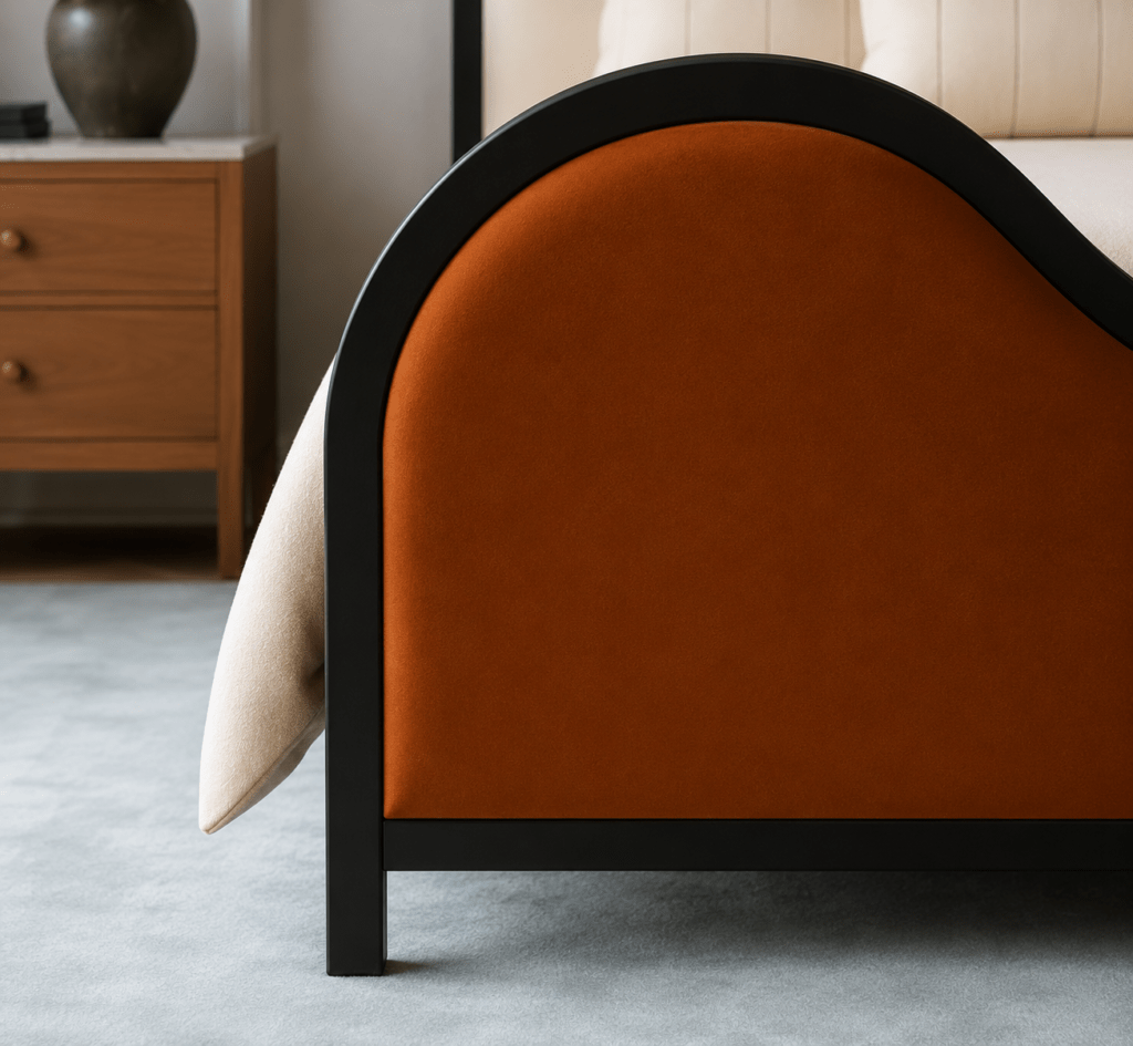 Upholstered Bed with Wooden Frame