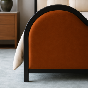 Upholstered Bed with Wooden Frame