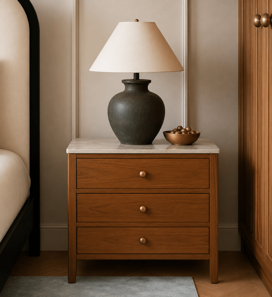 Wave Luxe Upholstered Wooden Bed