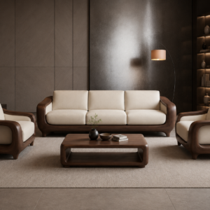 Premium Modern Solid Wood Sofa Set