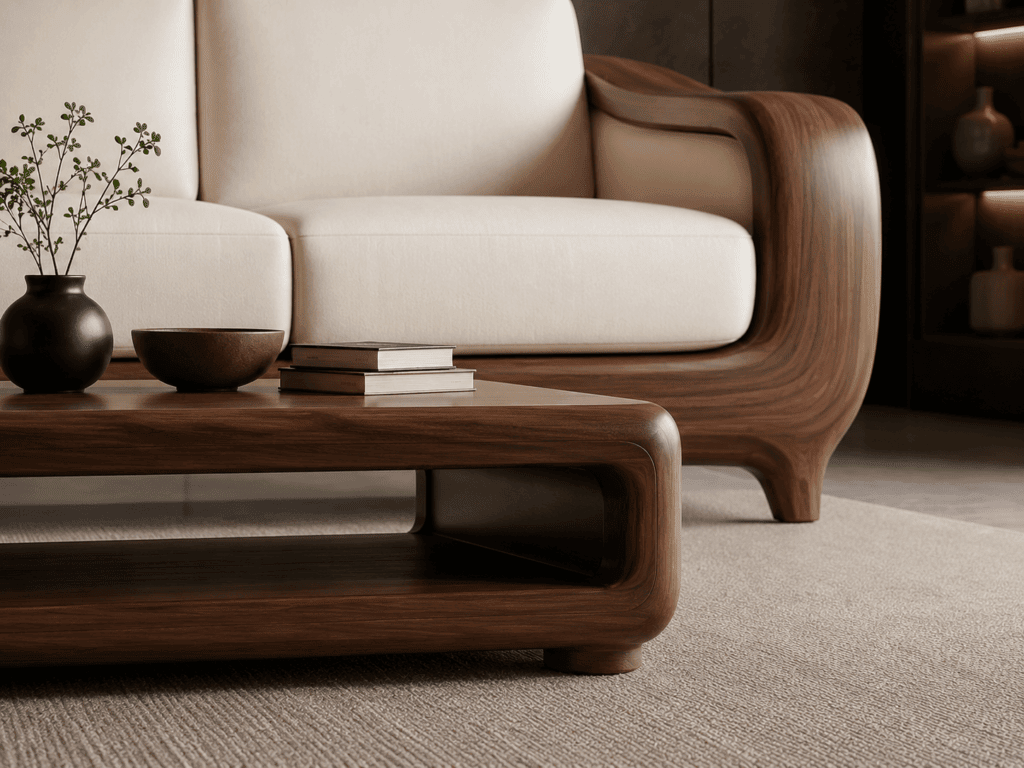 Premium Modern Solid Wood Sofa Set