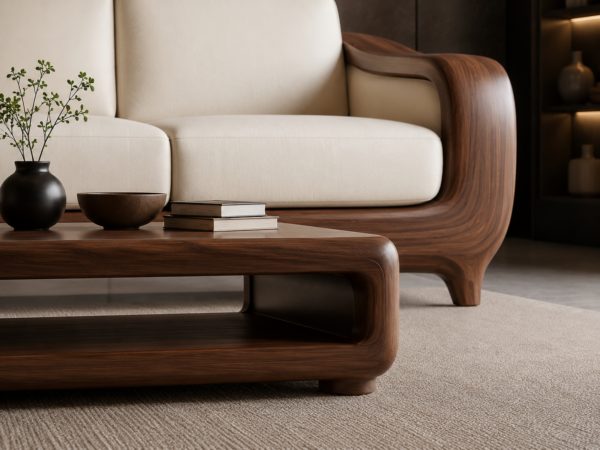 Premium Modern Solid Wood Sofa Set