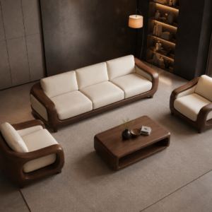 Premium Modern Solid Wood Sofa Set