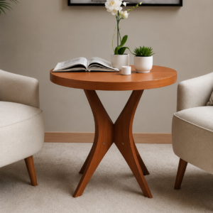 Modern Accent Chair Set with Designer Wooden Coffee Table