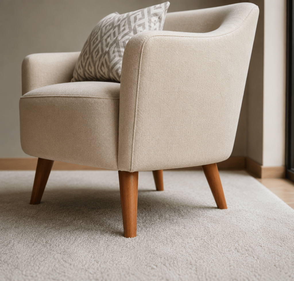Modern Accent Chair Set with Designer Wooden Coffee Table