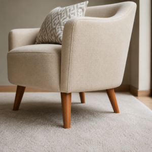 Modern Accent Chair Set with Designer Wooden Coffee Table