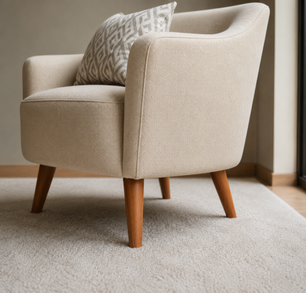 Modern Accent Chair Set with Designer Wooden Coffee Table