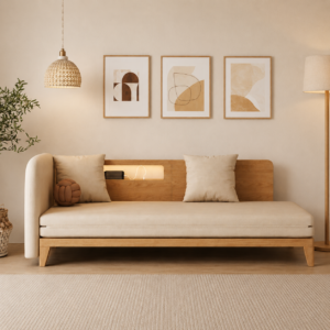 Modern Scandinavian Wooden Sofa Cum Bed