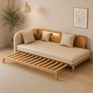 Modern Scandinavian Wooden Sofa Cum Bed