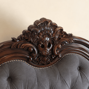 Luxury Handcrafted Teakwood Bed | Royal Upholstered King Size Bed