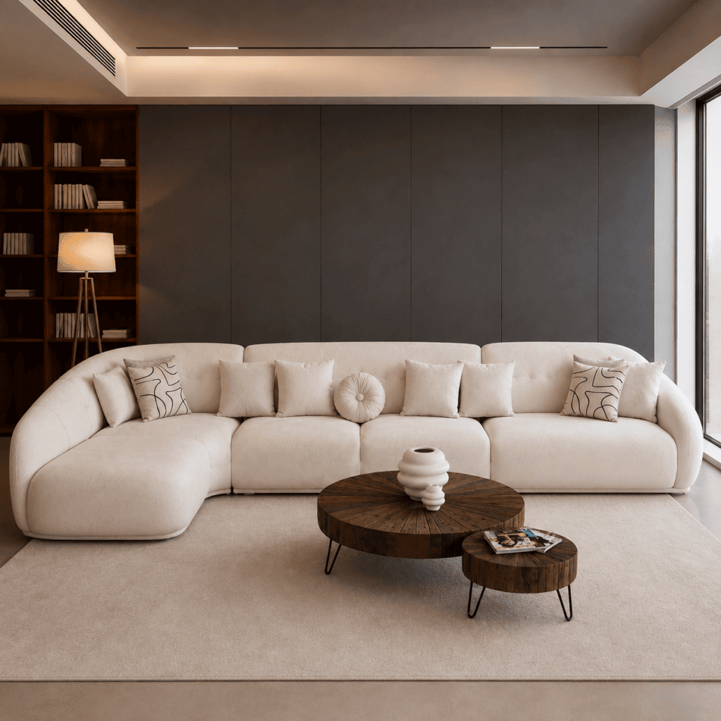 Sculptural Lobi Sofa – Contemporary Curved Modular Seating