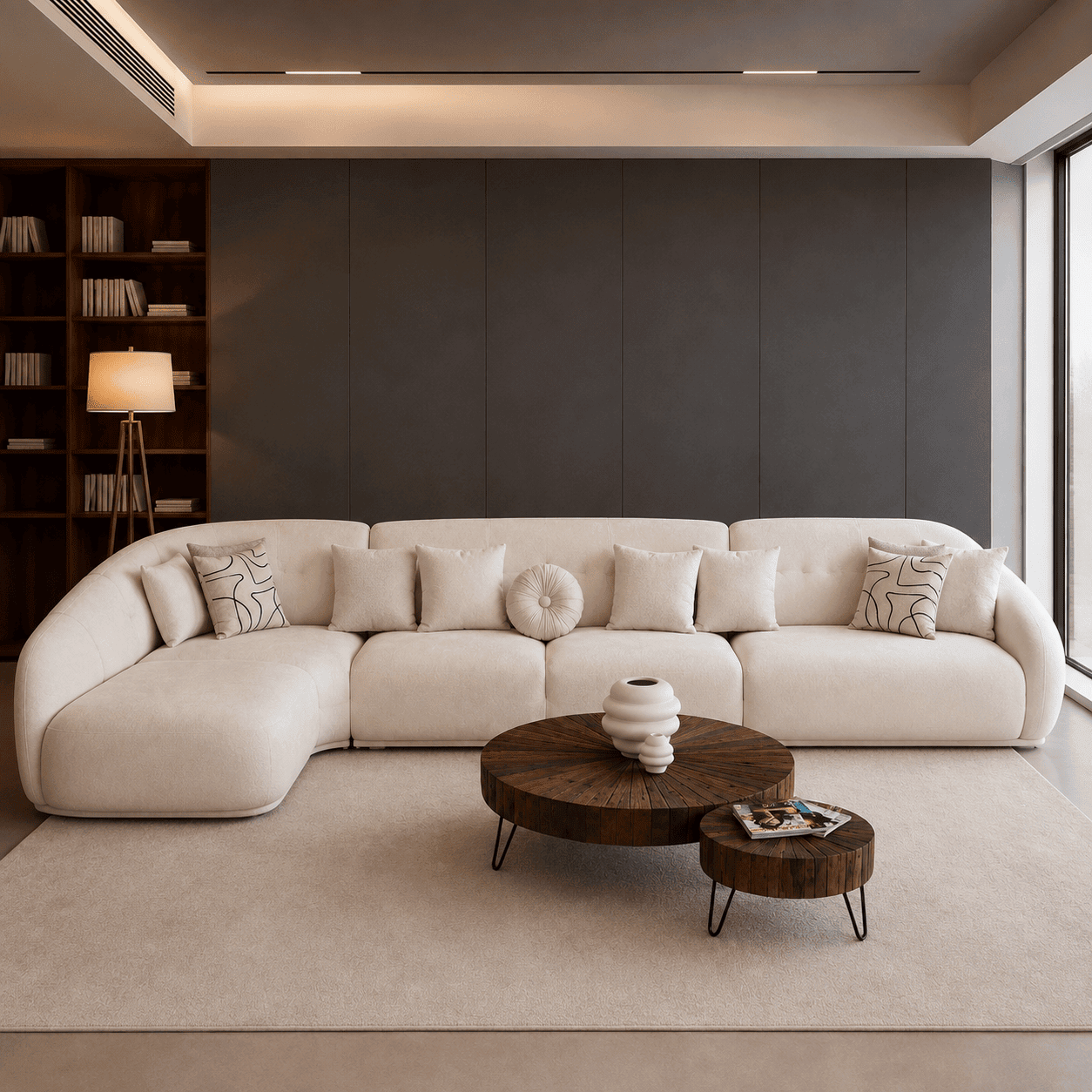 Sculptural Lobi Sofa – Contemporary Curved Modular Seating