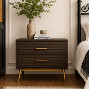 Modern Wrought Iron Bed with Side Tables & Mattress