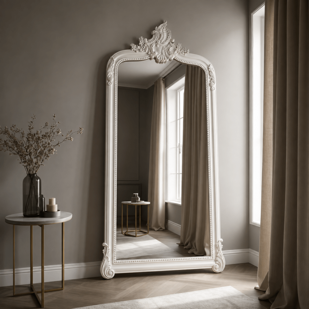 Luxury White Ornate Mirror Frame