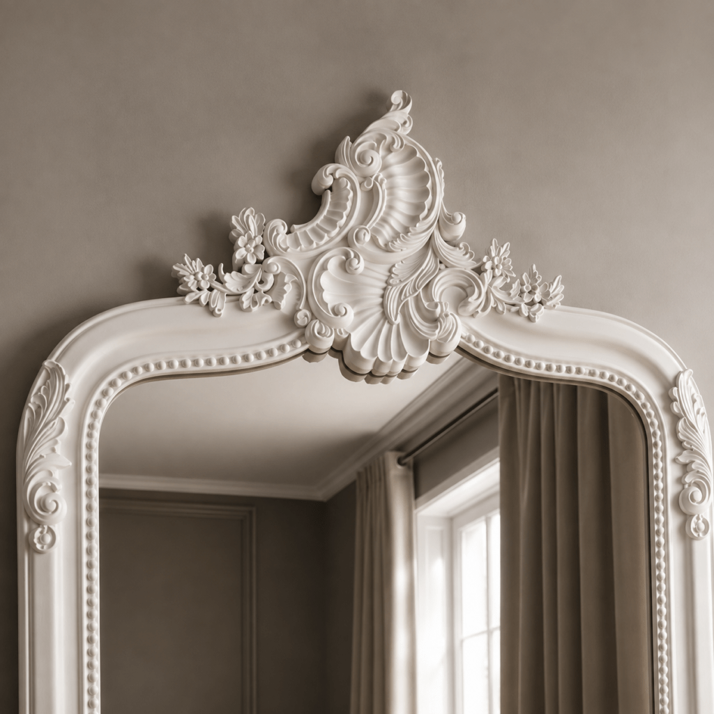 Luxury White Ornate Mirror Frame
