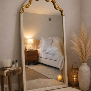 Gold Bow Mirror | Modern Arch Floor Mirror