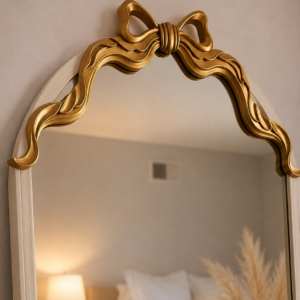 Gold Bow Mirror | Modern Arch Floor Mirror