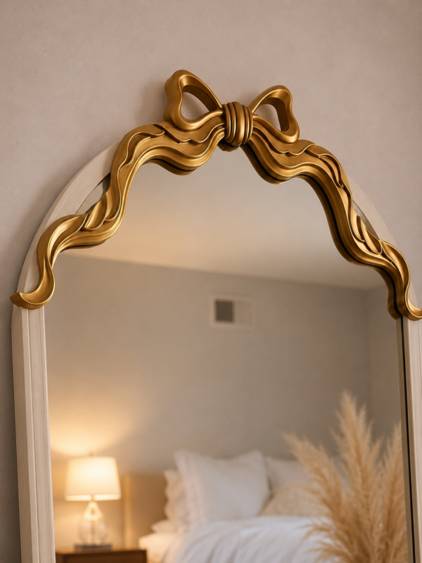 Gold Bow Mirror | Modern Arch Floor Mirror