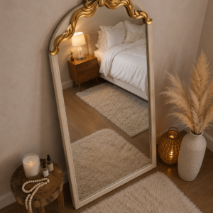 Gold Bow Mirror | Modern Arch Floor Mirror