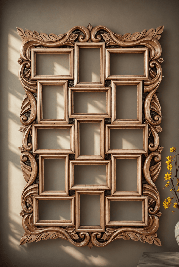 Royal Hand-Carved Multi Photo Frame Wall DecorRoyal Hand-Carved Multi Photo Frame Wall Decor