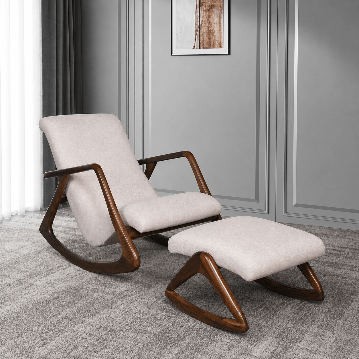 Modern Wooden Rocking Lounge Chair