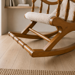 A beautifully crafted solid wood accent chair featuring premium upholstery, ergonomic comfort, and timeless design. Perfect for living rooms, bedrooms, reading corners, and luxury interiors.