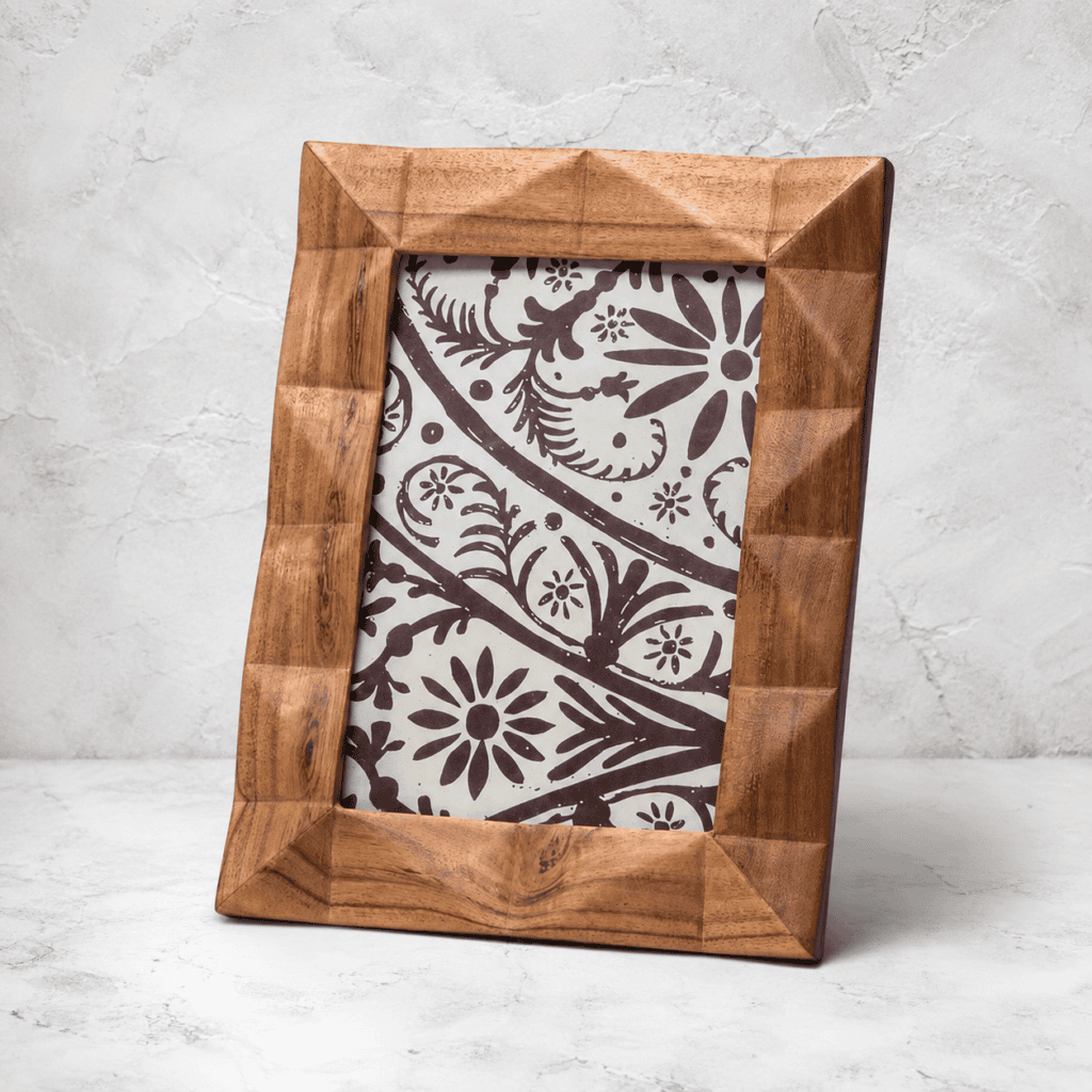 Handcrafted Geometric Wooden Photo Frame
