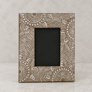 Handcrafted White Wash Wooden Photo Frame