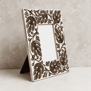 Handcrafted White Wash Wooden Photo Frame