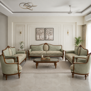Luxury Handcrafted Teakwood Living Room Sofa Set