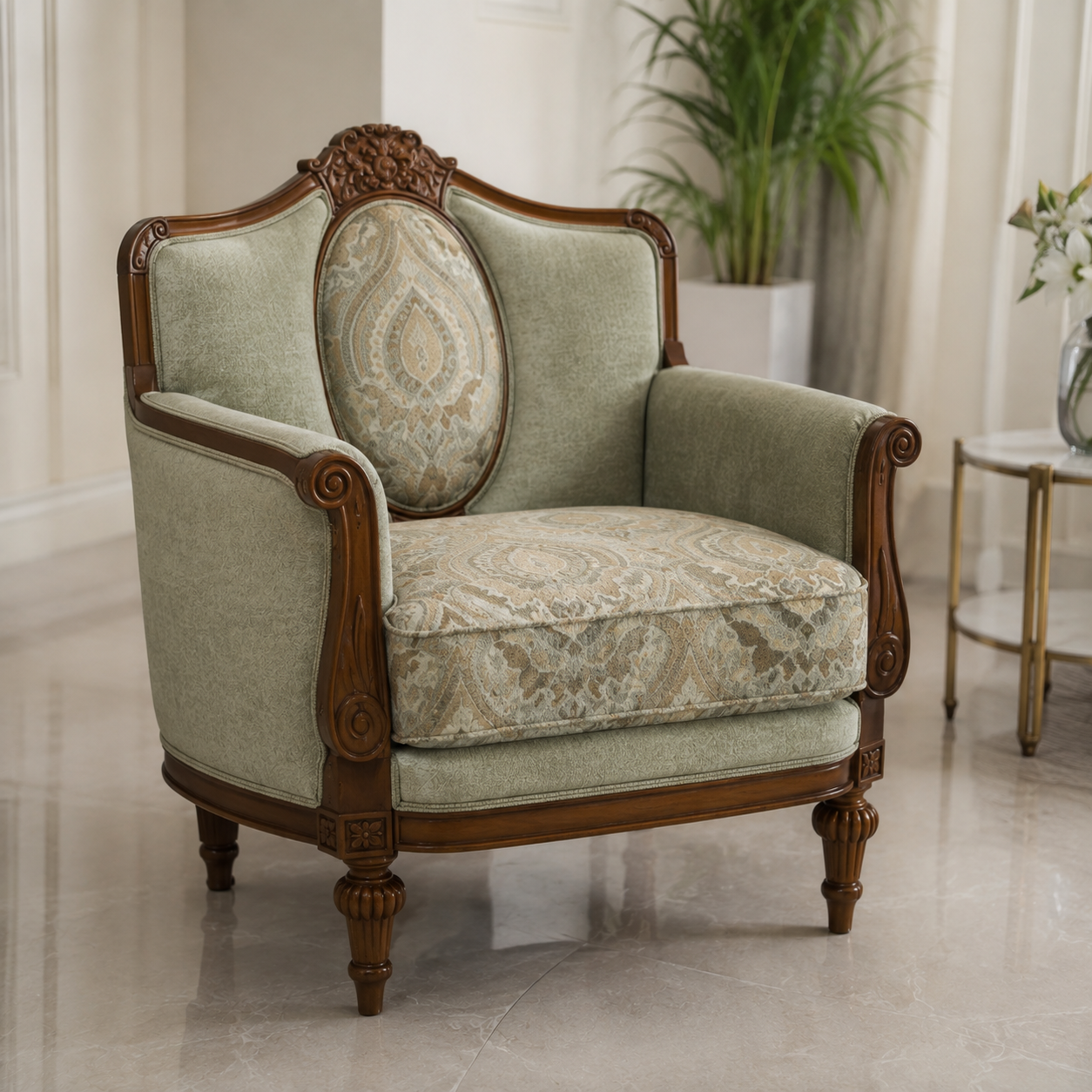 Luxury Handcrafted Teakwood Living Room Sofa Set