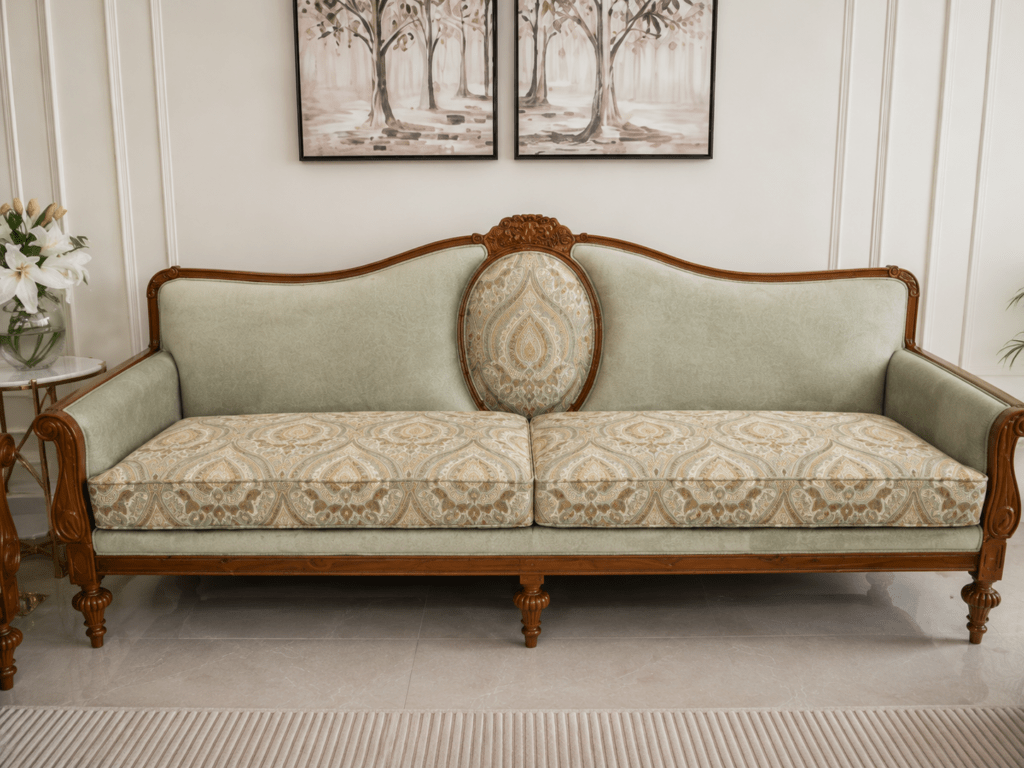 Luxury Handcrafted Teakwood Living Room Sofa Set