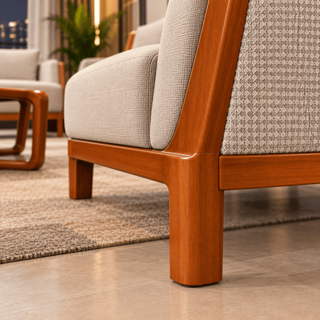 Handcrafted Wooden Sofa Set with Designer Tables