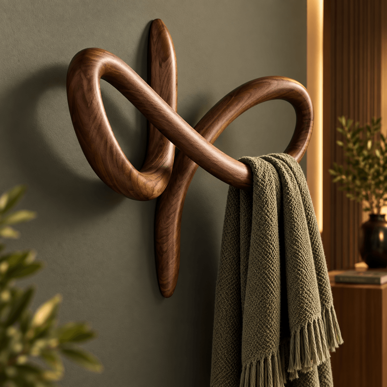 Modern Wooden Wall Hook Rack