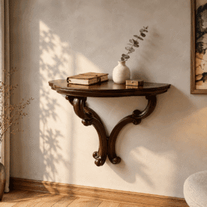 Handcrafted Wooden Wall Console Table