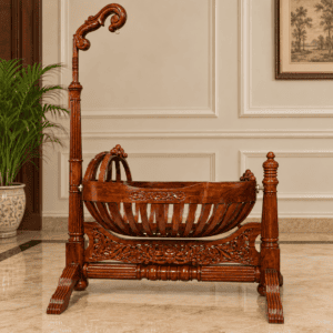 Luxury Handcrafted Teakwood Baby Cradle Swing