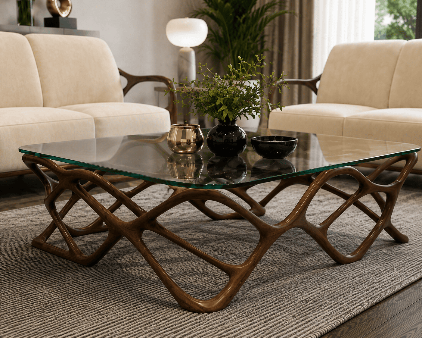 Premium Designer Wooden Living Room Sofa Set