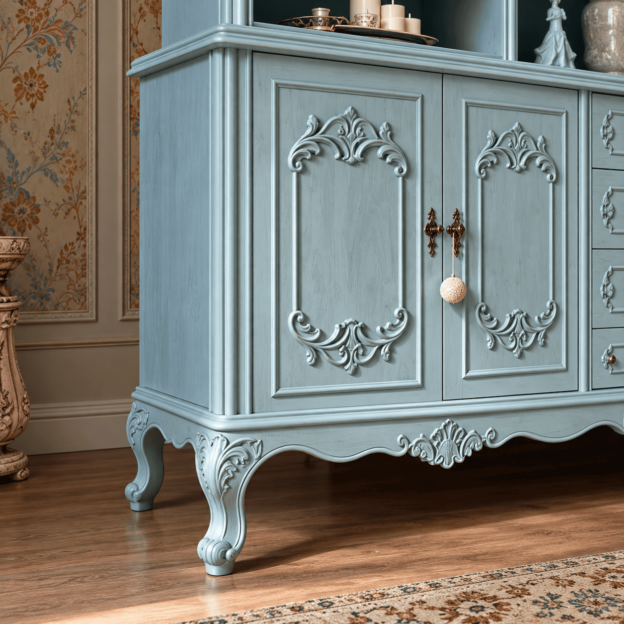 Luxury Handcrafted Wooden Crockery Cabinet