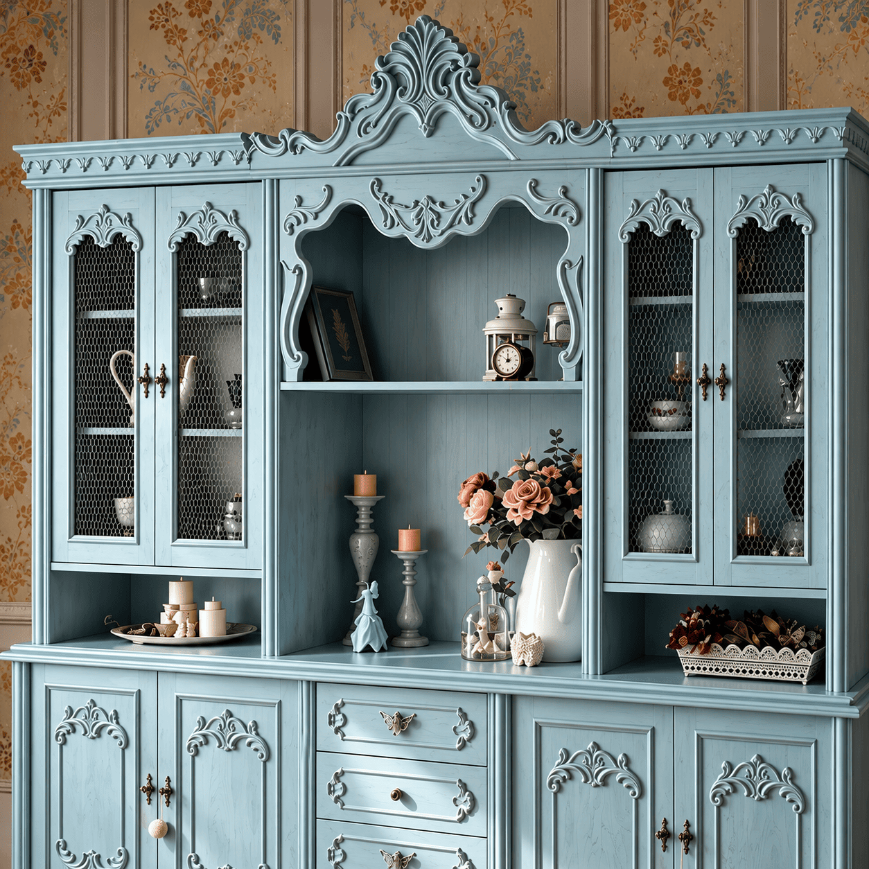 Luxury Handcrafted Wooden Crockery Cabinet