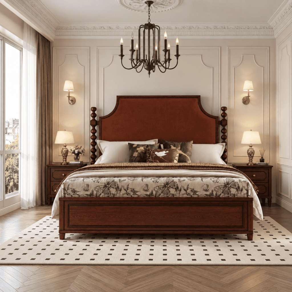 Classic Upholstered Bed with Premium Headboard