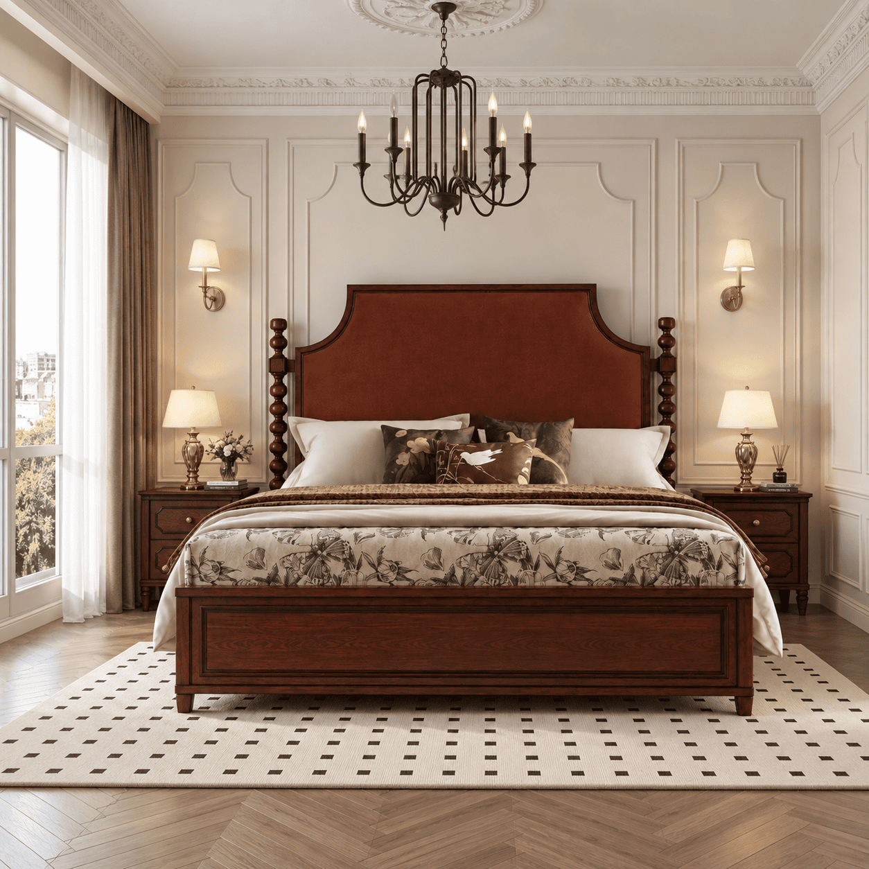 Classic Upholstered Bed with Premium Headboard