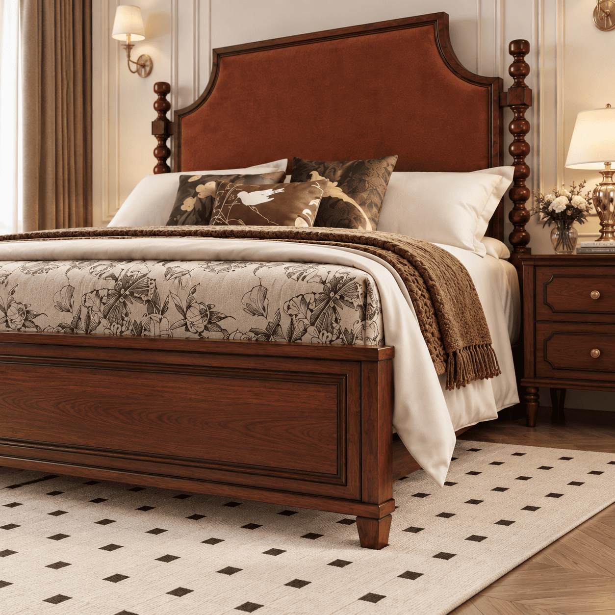 Classic Upholstered Bed with Premium Headboard