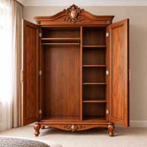 Solid Hand Carved Wooden Bedroom Almirah