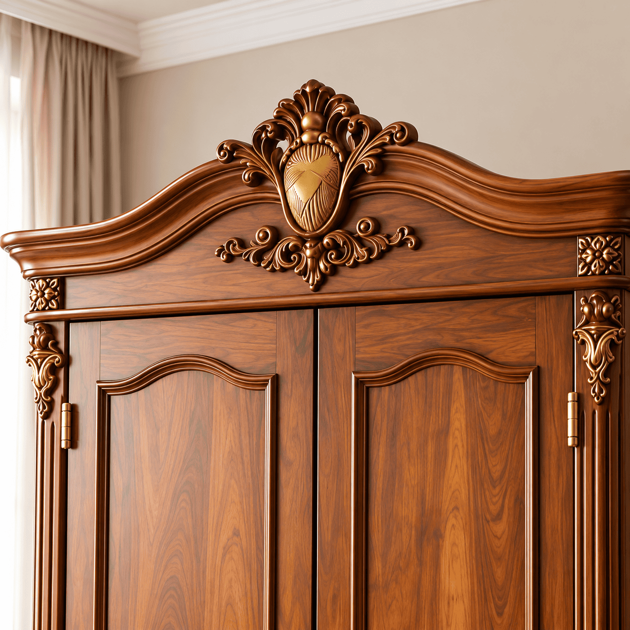 Solid Hand Carved Wooden Bedroom Almirah