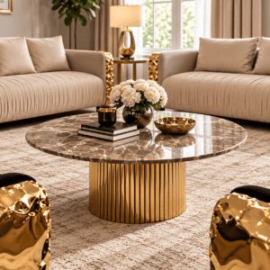 Designer Gold Accent Sofa Set for The Living Room CCS-2016 - Image 2