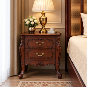 Royal Carved King Size Wooden Bed with Headboard